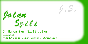 jolan szili business card